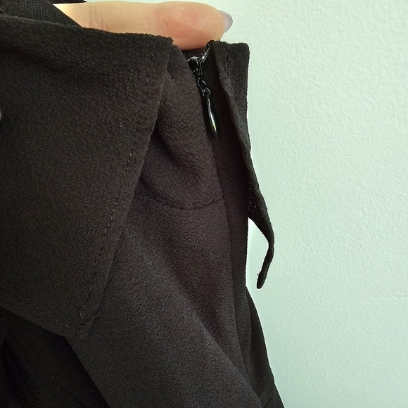 LAST CHANCE - Arula Black Ruffle Asymmetric Jumpsuit - Picture 6 of 10